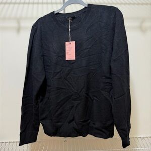 Quince Women's Black Mongolian Cashmere Crewneck Sweater